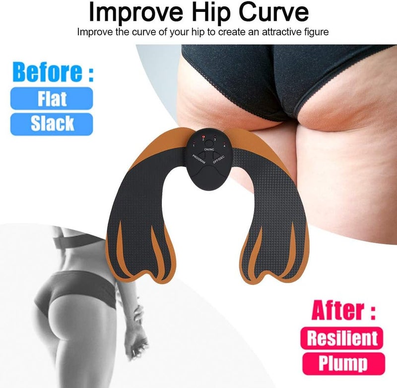 woobles EMS Electrical Hips Trainer, Smart Wearable Buttock Toner Trainer, Hip Trainer Device for Buttocks, EMS Muscle Stimulator - Butt & Thigh Lifting Kit - 6 Modes(Black+Orange) - Image 4